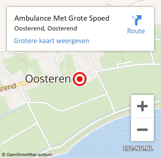 Locatie op kaart van de 112 melding: Ambulance Met Grote Spoed Naar Oosterend, Oosterend op 2 februari 2022 04:09