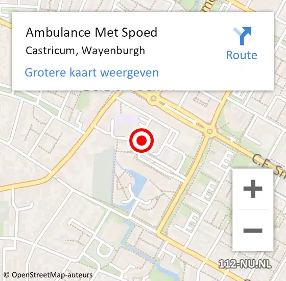 Locatie op kaart van de 112 melding: Ambulance Met Spoed Naar Castricum, Wayenburgh op 2 februari 2022 05:12