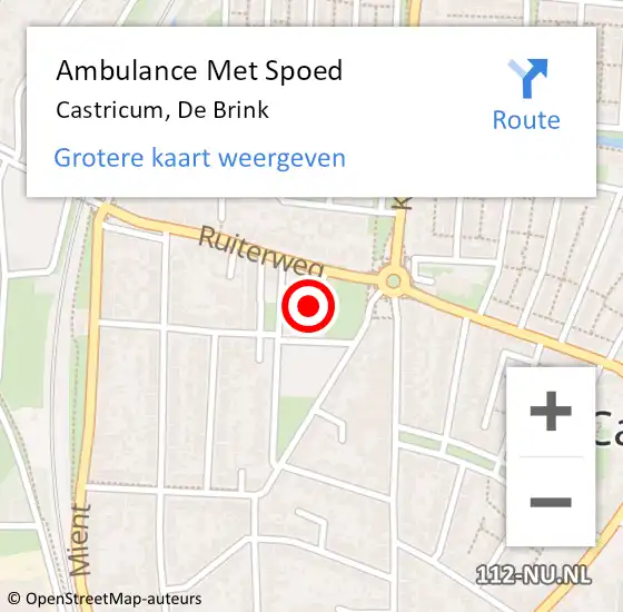 Locatie op kaart van de 112 melding: Ambulance Met Spoed Naar Castricum, De Brink op 2 februari 2022 05:17