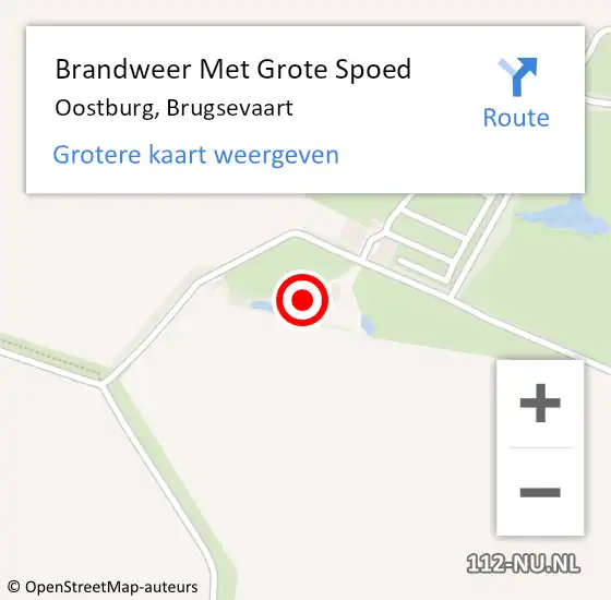 Locatie op kaart van de 112 melding: Brandweer Met Grote Spoed Naar Oostburg, Brugsevaart op 2 februari 2022 05:56