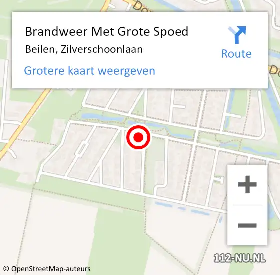 Locatie op kaart van de 112 melding: Brandweer Met Grote Spoed Naar Beilen, Zilverschoonlaan op 2 februari 2022 06:27