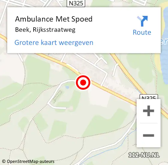 Locatie op kaart van de 112 melding: Ambulance Met Spoed Naar Beek, Rijksstraatweg op 2 februari 2022 07:30