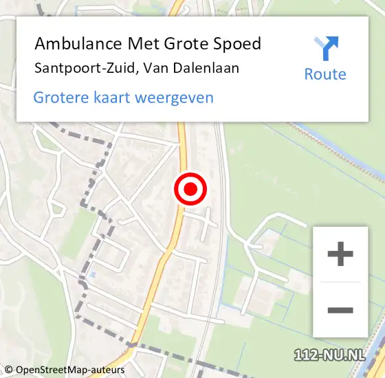 Locatie op kaart van de 112 melding: Ambulance Met Grote Spoed Naar Santpoort-Zuid, Van Dalenlaan op 2 februari 2022 09:28