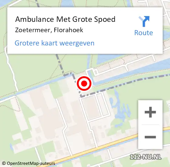 Locatie op kaart van de 112 melding: Ambulance Met Grote Spoed Naar Zoetermeer, Florahoek op 2 februari 2022 09:52