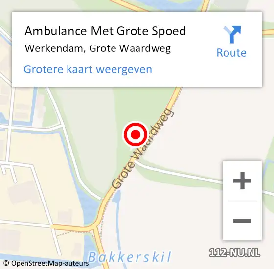 Locatie op kaart van de 112 melding: Ambulance Met Grote Spoed Naar Werkendam, Grote Waardweg op 2 februari 2022 10:16