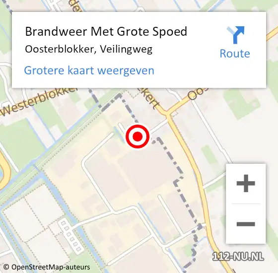 Locatie op kaart van de 112 melding: Brandweer Met Grote Spoed Naar Oosterblokker, Veilingweg op 7 juli 2014 08:23