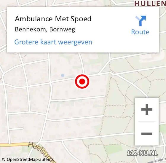 Locatie op kaart van de 112 melding: Ambulance Met Spoed Naar Bennekom, Bornweg op 2 februari 2022 11:23