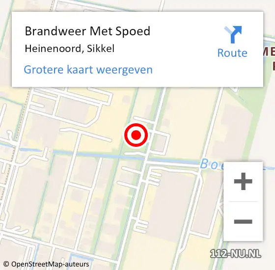 Locatie op kaart van de 112 melding: Brandweer Met Spoed Naar Heinenoord, Sikkel op 2 februari 2022 12:23