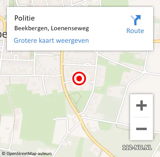 Locatie op kaart van de 112 melding: Politie Beekbergen, Loenenseweg op 2 februari 2022 12:43