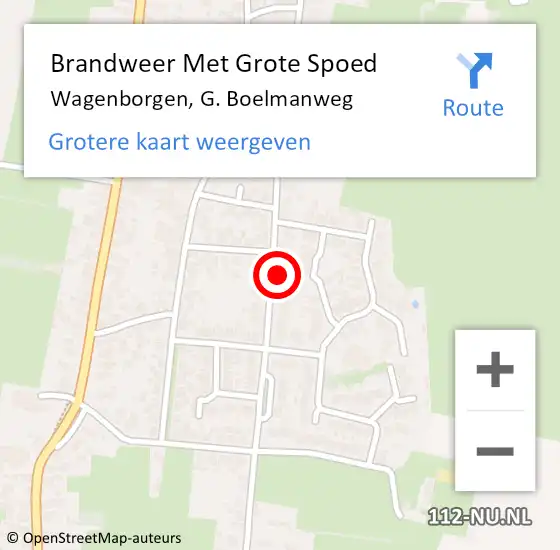 Locatie op kaart van de 112 melding: Brandweer Met Grote Spoed Naar Wagenborgen, G. Boelmanweg op 2 februari 2022 12:48