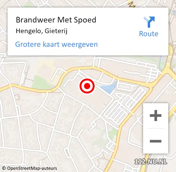 Locatie op kaart van de 112 melding: Brandweer Met Spoed Naar Hengelo, Gieterij op 2 februari 2022 13:03