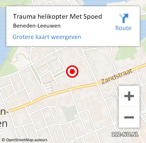 Locatie op kaart van de 112 melding: Trauma helikopter Met Spoed Naar Beneden-Leeuwen op 2 februari 2022 13:54