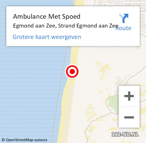 Locatie op kaart van de 112 melding: Ambulance Met Spoed Naar Egmond aan Zee, Strand Egmond aan Zee op 2 februari 2022 14:54