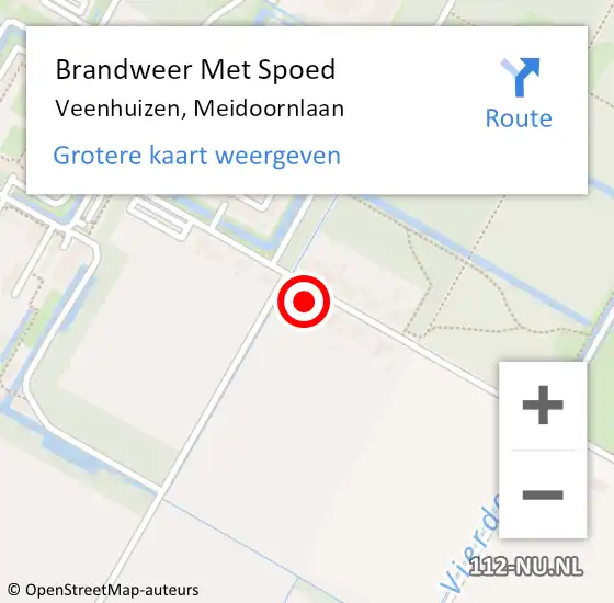 Locatie op kaart van de 112 melding: Brandweer Met Spoed Naar Veenhuizen, Meidoornlaan op 2 februari 2022 15:08