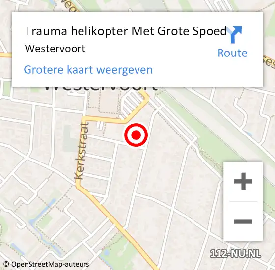 Locatie op kaart van de 112 melding: Trauma helikopter Met Grote Spoed Naar Westervoort op 2 februari 2022 15:13