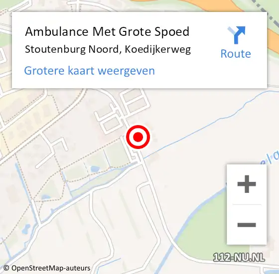 Locatie op kaart van de 112 melding: Ambulance Met Grote Spoed Naar Stoutenburg Noord, Koedijkerweg op 7 juli 2014 08:46