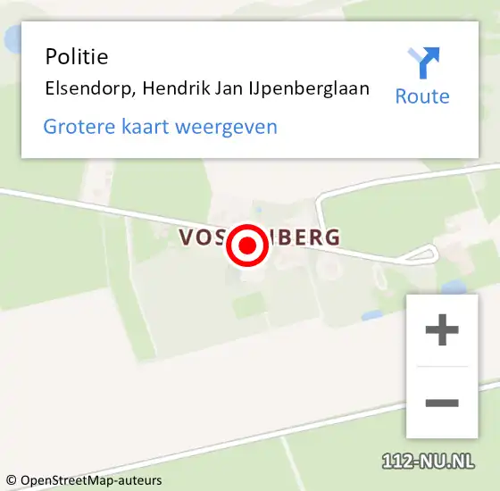 Locatie op kaart van de 112 melding: Politie Elsendorp, Hendrik Jan IJpenberglaan op 2 februari 2022 15:36