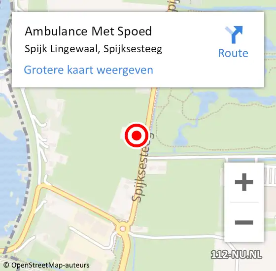 Locatie op kaart van de 112 melding: Ambulance Met Spoed Naar Spijk Lingewaal, Spijksesteeg op 2 februari 2022 16:04