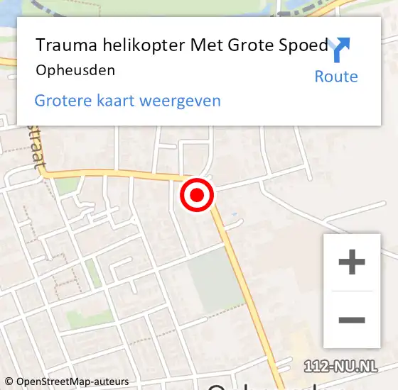 Locatie op kaart van de 112 melding: Trauma helikopter Met Grote Spoed Naar Opheusden op 2 februari 2022 16:14