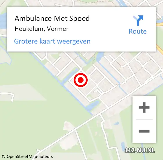 Locatie op kaart van de 112 melding: Ambulance Met Spoed Naar Heukelum, Vormer op 2 februari 2022 16:15