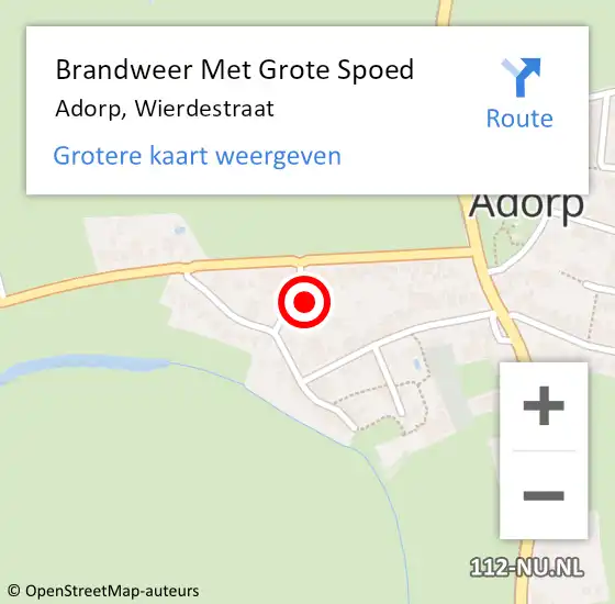 Locatie op kaart van de 112 melding: Brandweer Met Grote Spoed Naar Adorp, Wierdestraat op 2 februari 2022 16:18