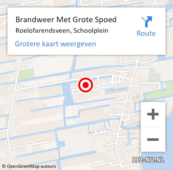 Locatie op kaart van de 112 melding: Brandweer Met Grote Spoed Naar Roelofarendsveen, Schoolplein op 2 februari 2022 17:08