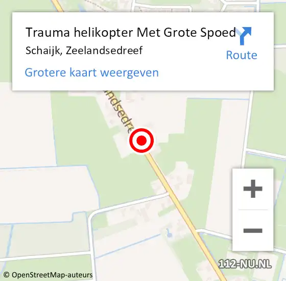 Locatie op kaart van de 112 melding: Trauma helikopter Met Grote Spoed Naar Schaijk, Zeelandsedreef op 2 februari 2022 18:43