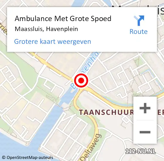 Locatie op kaart van de 112 melding: Ambulance Met Grote Spoed Naar Maassluis, Havenplein op 2 februari 2022 18:49