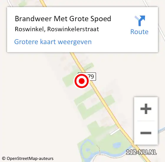 Locatie op kaart van de 112 melding: Brandweer Met Grote Spoed Naar Roswinkel, Roswinkelerstraat op 2 februari 2022 19:03