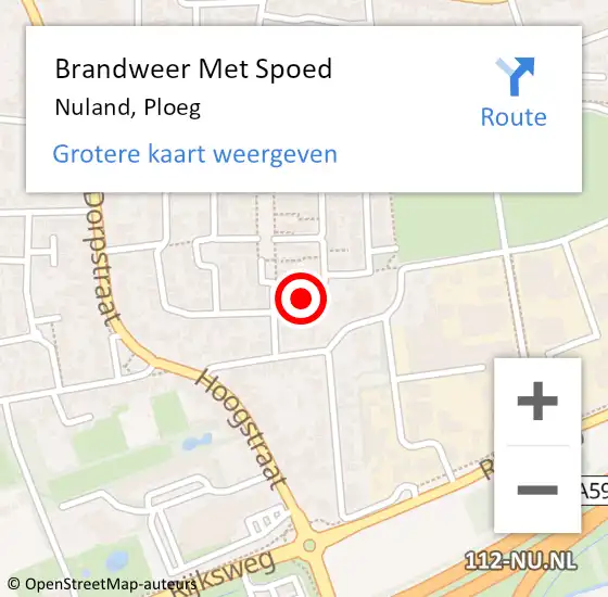 Locatie op kaart van de 112 melding: Brandweer Met Spoed Naar Nuland, Ploeg op 2 februari 2022 19:06