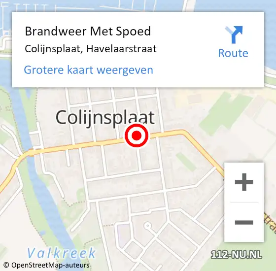 Locatie op kaart van de 112 melding: Brandweer Met Spoed Naar Colijnsplaat, Havelaarstraat op 2 februari 2022 19:08