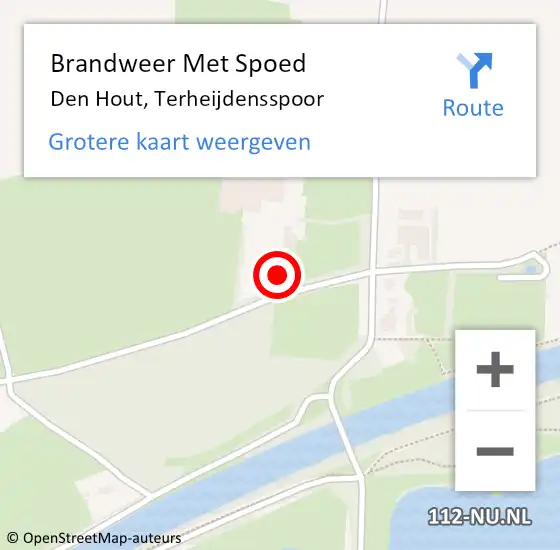 Locatie op kaart van de 112 melding: Brandweer Met Spoed Naar Den Hout, Terheijdensspoor op 2 februari 2022 19:14