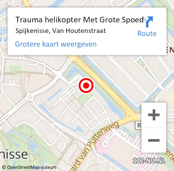 Locatie op kaart van de 112 melding: Trauma helikopter Met Grote Spoed Naar Spijkenisse, Van Houtenstraat op 2 februari 2022 19:18