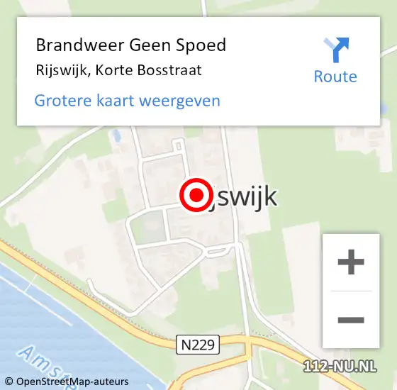 Locatie op kaart van de 112 melding: Brandweer Geen Spoed Naar Rijswijk, Korte Bosstraat op 2 februari 2022 19:31