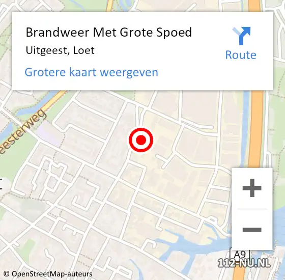 Locatie op kaart van de 112 melding: Brandweer Met Grote Spoed Naar Uitgeest, Loet op 2 februari 2022 19:41