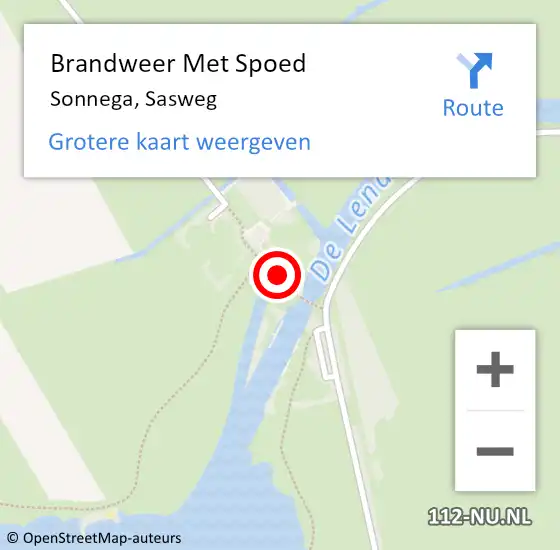 Locatie op kaart van de 112 melding: Brandweer Met Spoed Naar Sonnega, Sasweg op 7 juli 2014 09:20
