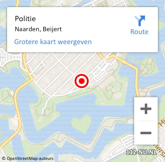 Locatie op kaart van de 112 melding: Politie Naarden, Beijert op 2 februari 2022 21:25