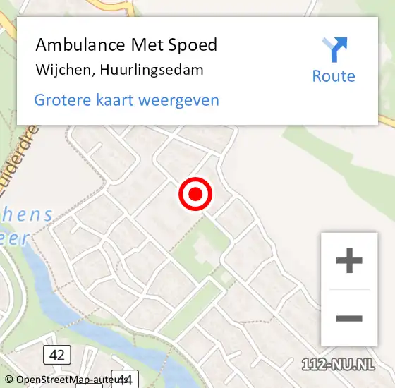 Locatie op kaart van de 112 melding: Ambulance Met Spoed Naar Wijchen, Huurlingsedam op 2 februari 2022 21:42