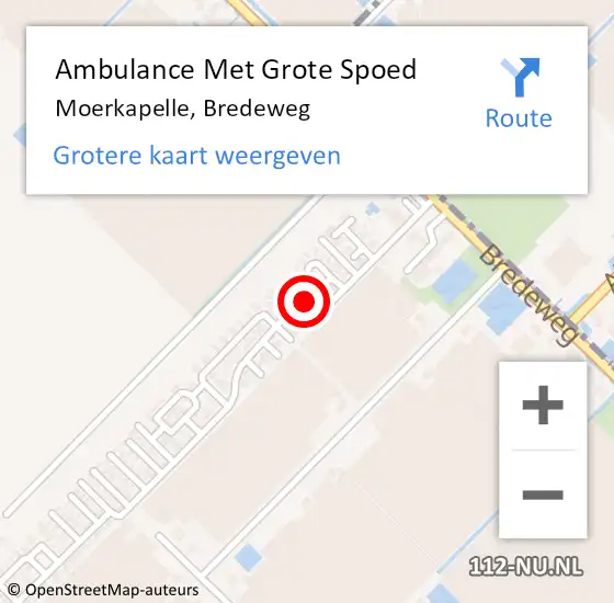 Locatie op kaart van de 112 melding: Ambulance Met Grote Spoed Naar Zevenhuizen, Bredeweg op 2 februari 2022 22:07