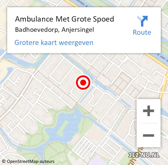 Locatie op kaart van de 112 melding: Ambulance Met Grote Spoed Naar Badhoevedorp, Anjersingel op 2 februari 2022 22:58