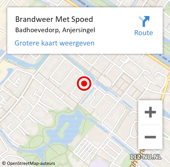 Locatie op kaart van de 112 melding: Brandweer Met Spoed Naar Badhoevedorp, Anjersingel op 2 februari 2022 23:31