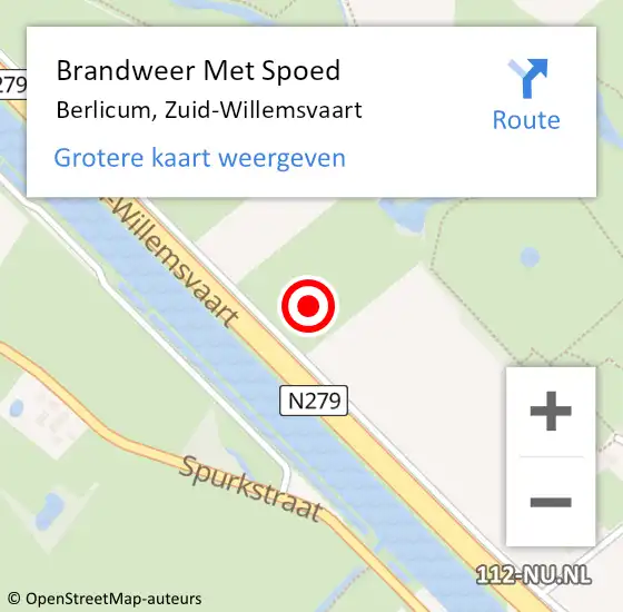 Locatie op kaart van de 112 melding: Brandweer Met Spoed Naar Berlicum, Zuid-Willemsvaart op 3 februari 2022 00:00