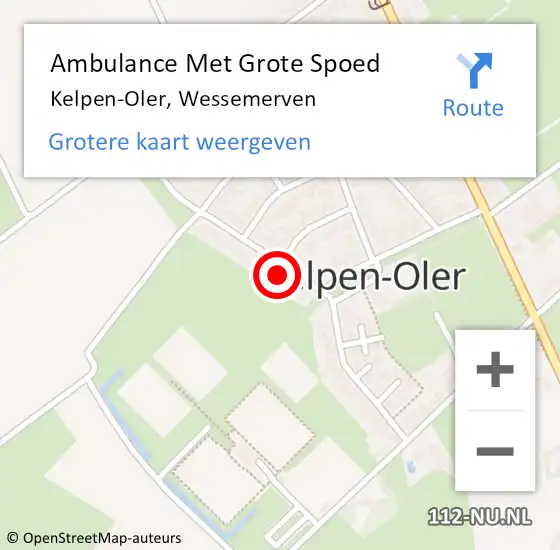 Locatie op kaart van de 112 melding: Ambulance Met Grote Spoed Naar Kelpen-Oler, Wessemerven op 3 februari 2022 00:17