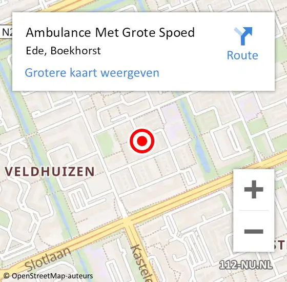 Locatie op kaart van de 112 melding: Ambulance Met Grote Spoed Naar Ede, Boekhorst op 3 februari 2022 00:17