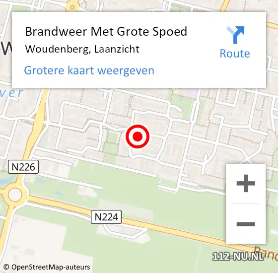 Locatie op kaart van de 112 melding: Brandweer Met Grote Spoed Naar Woudenberg, Laanzicht op 3 februari 2022 00:24