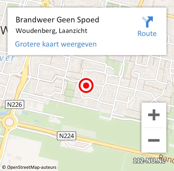 Locatie op kaart van de 112 melding: Brandweer Geen Spoed Naar Woudenberg, Laanzicht op 3 februari 2022 00:27