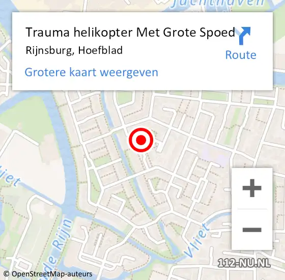 Locatie op kaart van de 112 melding: Trauma helikopter Met Grote Spoed Naar Rijnsburg, Hoefblad op 3 februari 2022 01:07
