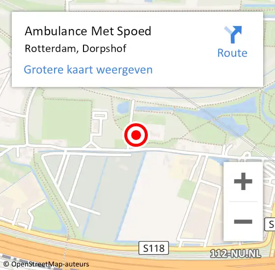 Locatie op kaart van de 112 melding: Ambulance Met Spoed Naar Rotterdam, Dorpshof op 3 februari 2022 03:39