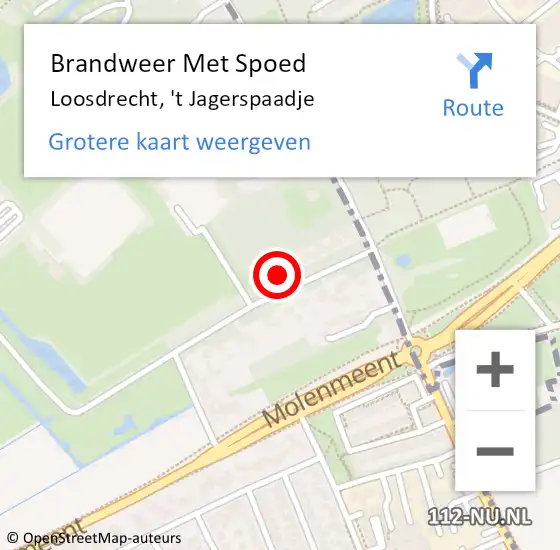 Locatie op kaart van de 112 melding: Brandweer Met Spoed Naar Loosdrecht, 't Jagerspaadje op 3 februari 2022 07:10