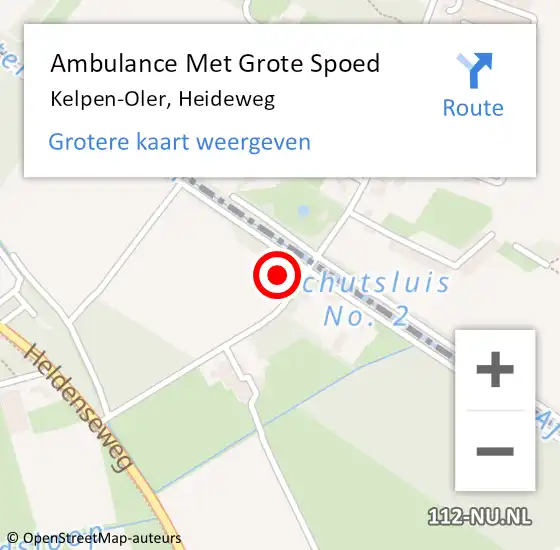 Locatie op kaart van de 112 melding: Ambulance Met Grote Spoed Naar Kelpen-Oler, Heideweg op 3 februari 2022 07:31